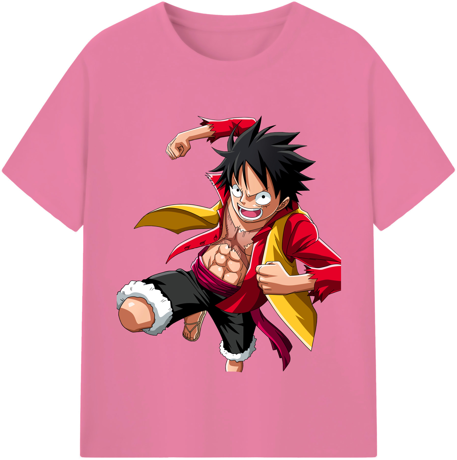 ワンピース モンキー・D・ルフィ ONE PIECE Monkey D. Luffy 綿100％半袖Tシャツ（フロントプリント）